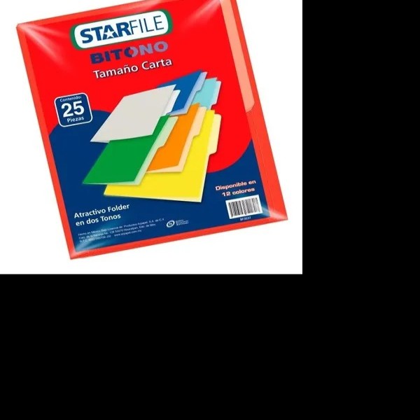 FOLDER BITONO CTA. STARFILE ROJO PAQ.C25 C.20